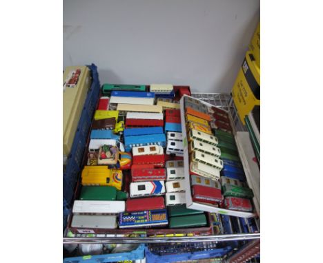 Approximately Sixty Small Scale Diecast Buses and Commercials, by Matchbox, Corgi and others, including five Lesney Bedford D