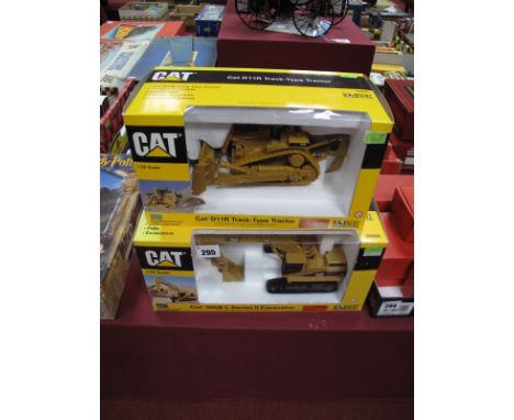 Two Boxed Norscot 1:50 Scale Diecast Models, No.55058 cat 365B L series II excavator and No.55025 cat D11R track type tractor