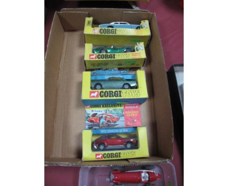 Four Boxed Original Corgi "Golden Jacks", No. 273 Rolls Royce Silver Shadow, chipping to extremities, No. 300 Corvette Stingr