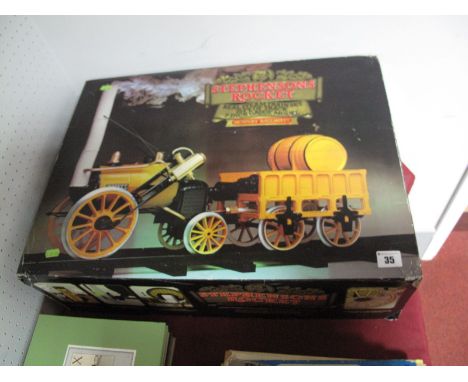 A Hornby 3½inch Gauge Live Steam Model of Stephenson's Rocket, complete with track, instructions and tools, boxed and appears