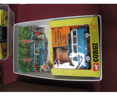 Boxed Original Corgi No. 479 Commer Van with Samuelson Film Services and Camera Man, good condition with light chipping to ra