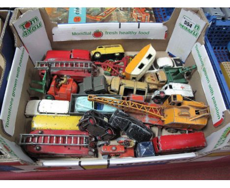 A Quantity of 1950's/1960's Dinky Diecast Vehicles, all playworn, including cars, buses and vans.