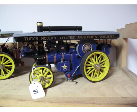 A Scratch Built Model of a Showman's Traction Engine, Burrel type, 11inch long, 6inch high. Largely metal construction, finis