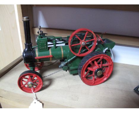 A Scratch Built Model of a Steam Traction Engine, 10½inch long and 6inch high. Wooden and metal construction with several mov