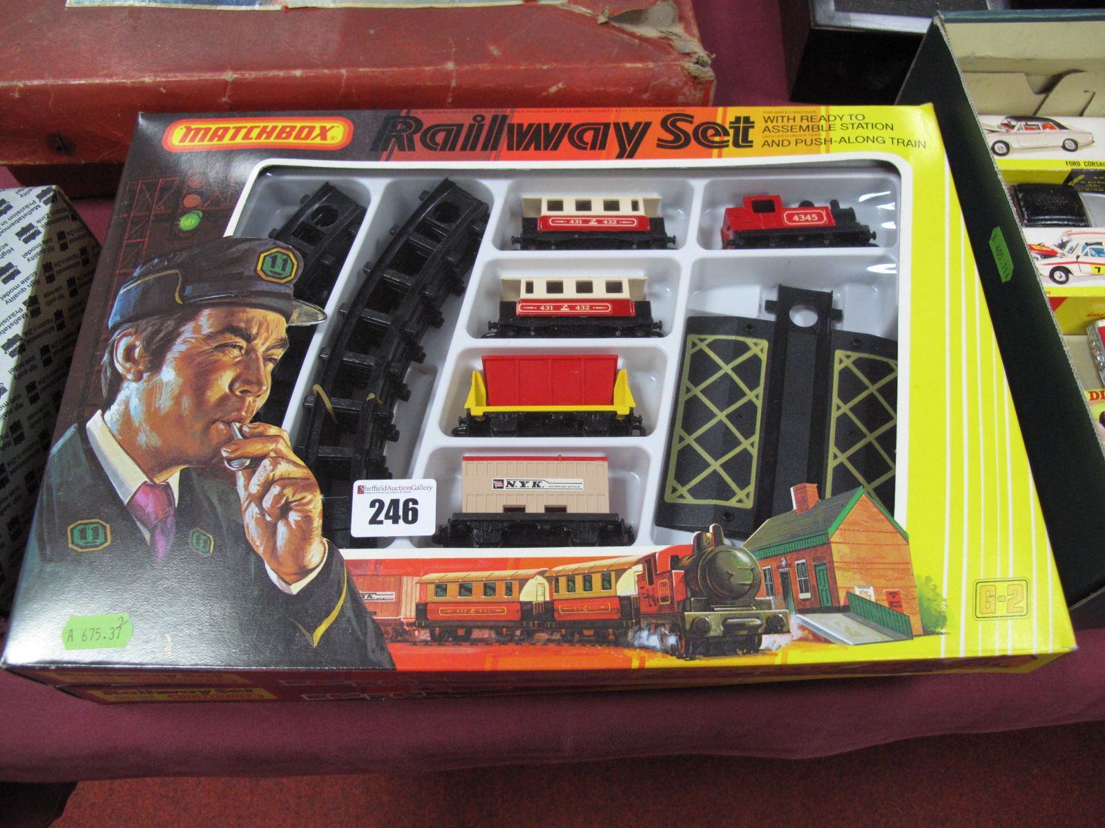 Two Boxed Matchbox Railway Gift Set, G2 1979. Both appear complete and untouched.