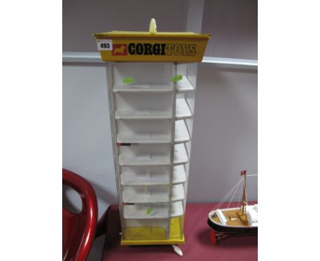 Original 1960's Corgi Retail Rotary Display Stand, with space for thirty two vehicles (eight vehicles per side), with perspex