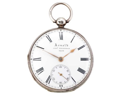 Arnold &amp; Frodsham: A Silver Open Faced Pocket Watch, signed J R Arnold &amp; Chas Frodsham, 84 Strand, London, No.3252, 1