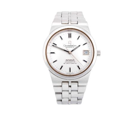 Omega: A Stainless Steel Automatic Calendar Centre Seconds Wristwatch, signed Omega, Chronometer Officially Certified, model: