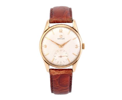 Omega: A 9 Carat Gold Wristwatch, signed Omega, 1961, (calibre 268) manual wound lever movement signed and numbered 18433663,
