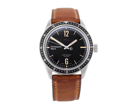 Christopher Ward: A Stainless Steel Centre Seconds Wristwatch, signed Christopher Ward, 150m/500ft, model: Trident Diver, ref