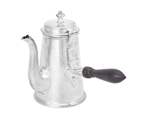 A George V Silver Coffee-Pot,  by George Howson, Sheffield, 1911 in the George I-style, tapering cylindrical and with part tu