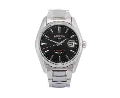 Roamer: A Stainless Steel Automatic Calendar Centre Seconds Wristwatch, signed Roamer, model: Searock, ref: 210633, circa 201