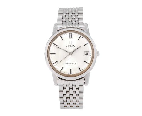 Omega: A Stainless Steel Automatic Calendar Centre Seconds Wristwatch, signed Omega, model: Seamaster, ref: 166.003, 1966, (c