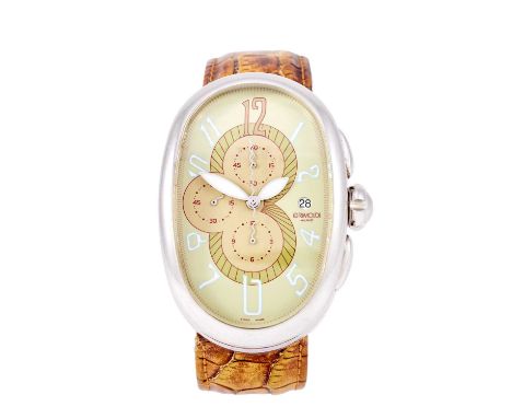 Grimoldi: A Stainless Steel Limited Edition Automatic Calendar Chronograph Wristwatch, signed Grimoldi, Milano, model: Borgof