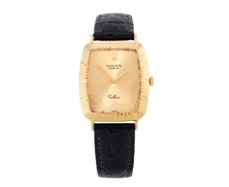 Rolex: An 18 Carat Gold Wristwatch, signed Rolex, Geneve, model: Cellini, ref: 4087, circa 1995, (calibre 1602) manual wound 
