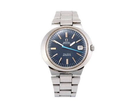 Omega: A Stainless Steel Automatic Calendar Centre Seconds Wristwatch, signed Omega, Geneve, model: Dynamic, circa 1970, leve