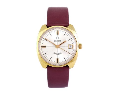 Omega: A Plated Automatic Calendar Centre Seconds Wristwatch, signed Omega, model: Seamaster Cosmic, ref: 166022, circa 1975,