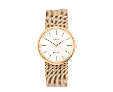 Omega: A 9 Carat Gold Wristwatch, signed Omega, model: De Ville, ref: 3115494, 1973, (calibre 620) manual wound lever movemen