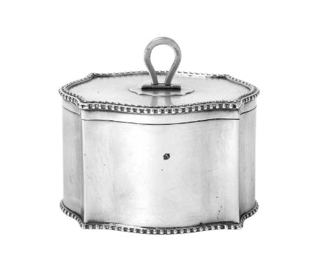 A Continental Silver Tea-Caddy,  Maker's Mark PR and With Pseudomarks, Probably Hanau, Late 19th Century shaped oval and with