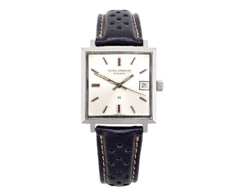 Nivada: A Stainless Steel Automatic Calendar Centre Seconds Wristwatch, signed Nivada Grenchen, model: 21, ref: 67010, circa 