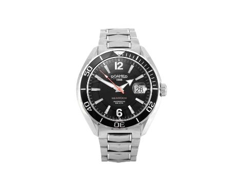 Roamer: A Stainless Steel Automatic Calendar Centre Seconds Wristwatch, signed Roamer, model: Searock, ref: 211633, circa 201