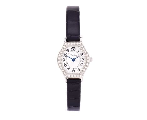 Longines: A Lady's Stainless Steel Diamond Set Wristwatch, signed Longines, model: Heritage, ref: L5.184.0, circa 2010, quart