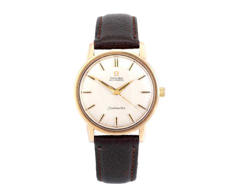 Omega: A 9 Carat Gold Automatic Centre Seconds Wristwatch, signed Omega, model: Seamaster, ref: 165/6-5003, 1965, (calibre 55