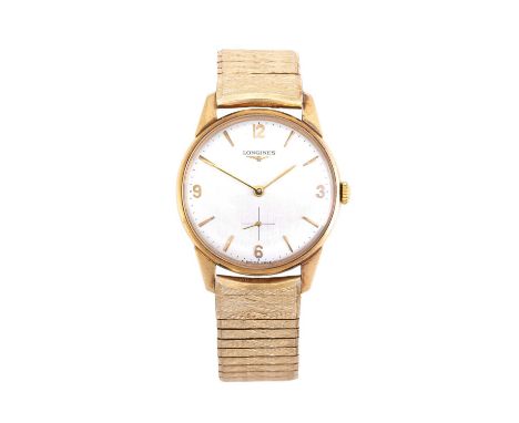 Longines: A 9 Carat Gold Wristwatch, signed Longines, 1965, (calibre 370) manual wound lever movement signed and numbered 144