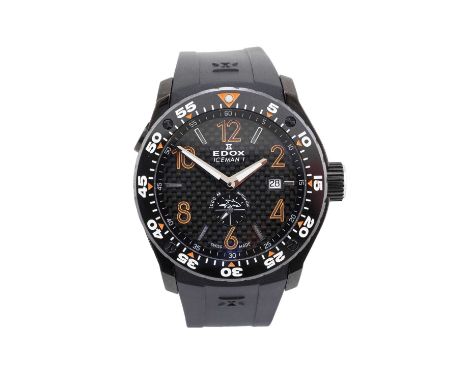 Edox: A Limited Edition Black PVD Coated Automatic Calendar Wristwatch, signed Edox, 1000m/3300ft, model: Iceman I, ref: 9600