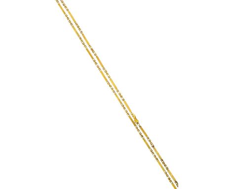 A Georgian Fancy Link Chain the rectangular engraved links spaced by byzantine sections, with a hand clasplength 120.3cmThe c
