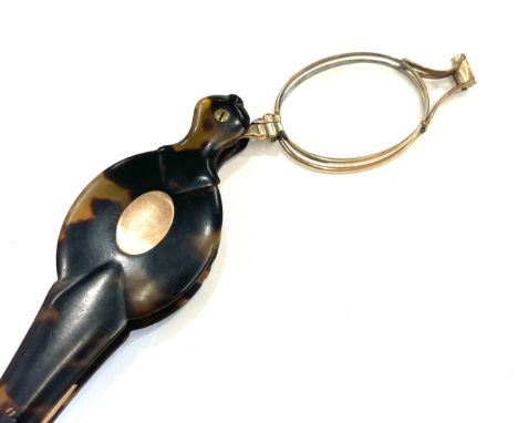 Pair of vintage folding gold plated &amp; Tortoiseshell Lorgnettes 