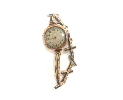 Ladies vintage 9ct gold wrist watch, untested