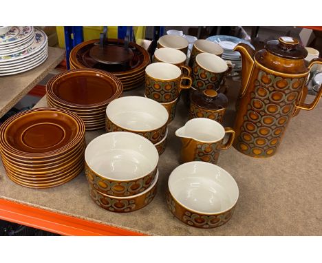 Selection vintage Hornsea Bronte tea / coffee set to include cups, saucers, plates, teapots, milk jug, sugar bowl etc 