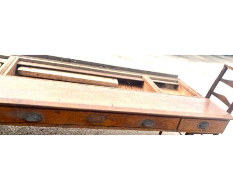 Large oak counter top with drawers, ideal for restoration, Length 105 inches, Width 32 inches, Overall height 7 inches