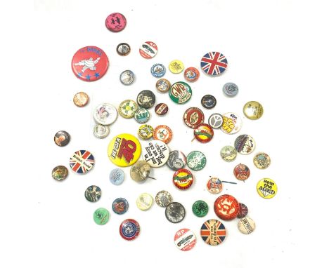 Selection of vintage and later pin badges 