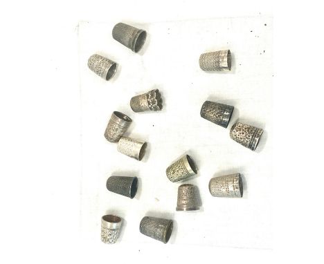 Selection of Antique/vintage silver thimbles 