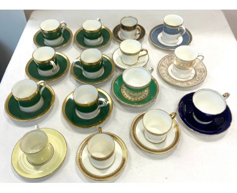 Selection of china cups and saucers to include Ainsley, Coalport etc 