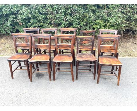 10 Vintage wooden church  / chapel chairs