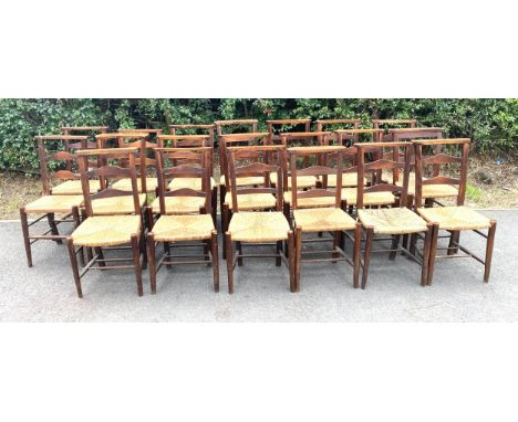 20 Straw seat vintage church / chapel  chairs