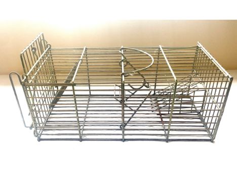 Vintage metal caged rat trap 