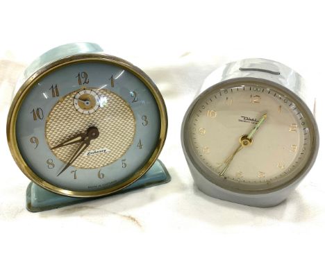 Vintage Embassy travel alarm clock and a Diehl alarm clock, both untested 