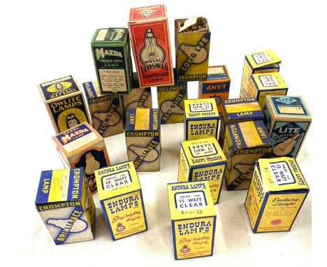 Selection of antique boxed light bulbs to include Mazda, Owlite lamps etc 