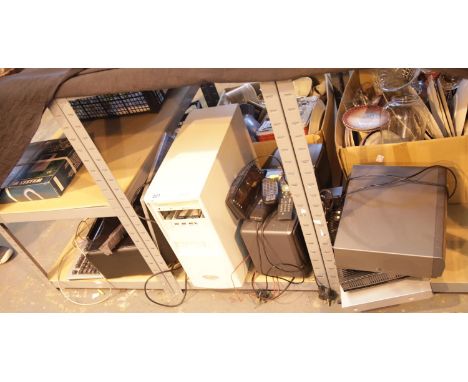 Tower computer, music centre, video player and other electrical items. This lot is not available for in-house P&P.Condition R