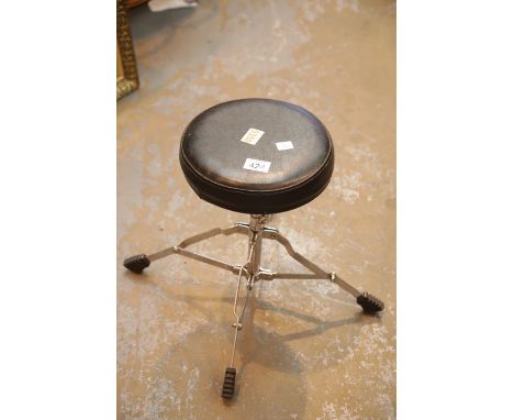 Portable adjustable stainless steel drum seat. This lot is not available for in-house P&amp;P. 