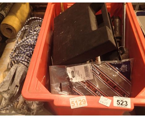 Box of tools and an electric drill. This lot is not available for in-house P&amp;P. 