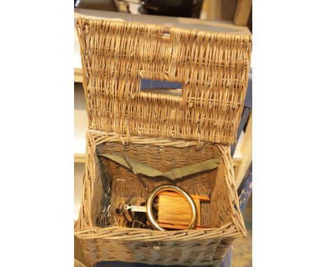 Vintage fishing creel with two reels This item is not available for in-house P&amp;P 