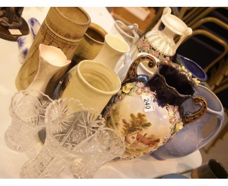Collection of mixed glass and ceramic vases, various sizes. This lot is not available for in-house P&amp;P. 