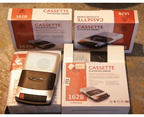4 x GPO162B silver cassette players/recorders. This lot is not available for in-house P&P.Condition Report: This item was wor