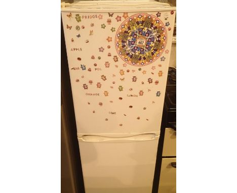 Currys Essentials fridge freezer model no C155CW10. This lot is not available for in-house P&P.Condition Report: All electric