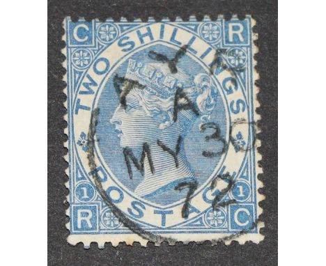 Great Britain. 1867 to 1880 2s R-C Plate 1. Centred to top, used